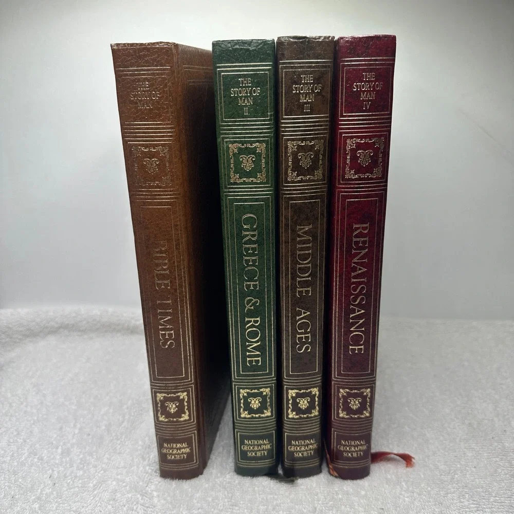 National Geographic The Story of Man 4 Book Set Bible Times Greece Rome History